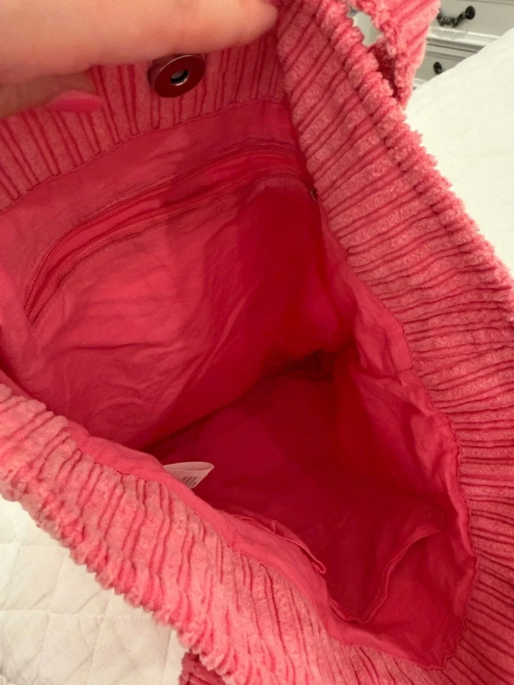 BDG Rose Corduroy Tote with Front Patch Pocket